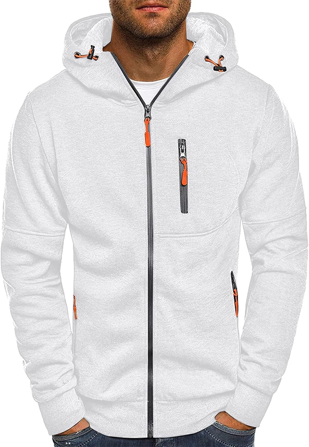 VANVENE Mens Hoodies Sweatshirt Zip Up Lightweight Jackets Jumper Sweater - Amazing Gadgets Outlet