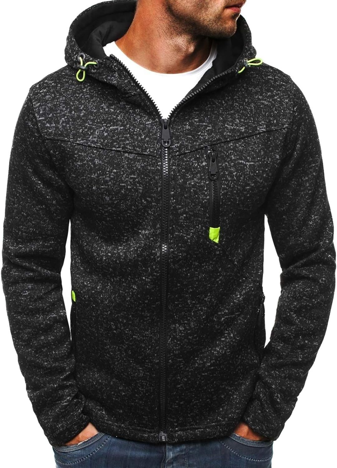 VANVENE Mens Hoodies Sweatshirt Zip Up Lightweight Jackets Jumper Sweater - Amazing Gadgets Outlet