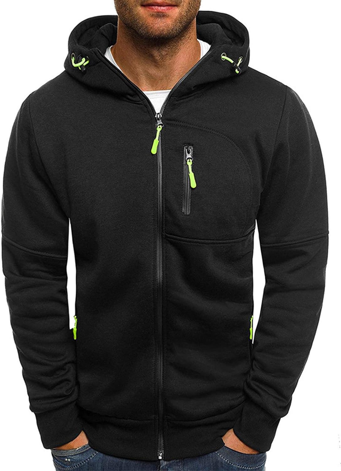 VANVENE Mens Hoodies Sweatshirt Zip Up Lightweight Jackets Jumper Sweater - Amazing Gadgets Outlet