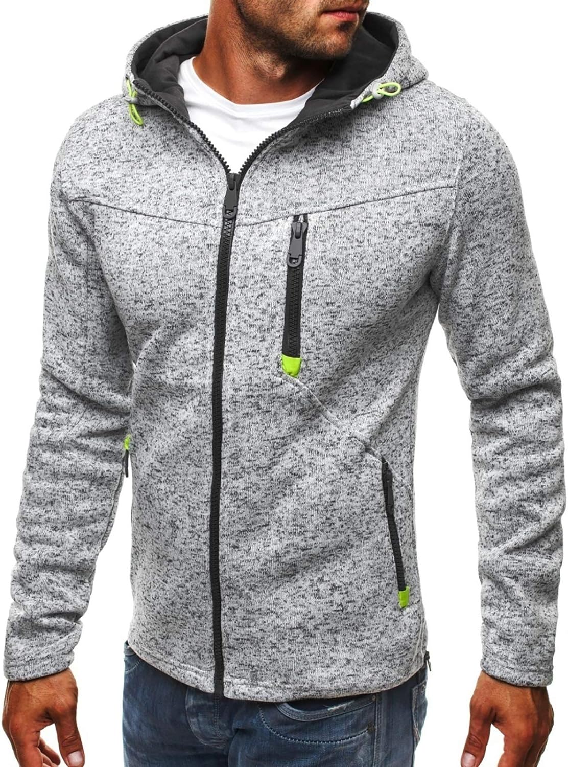 VANVENE Mens Hoodies Sweatshirt Zip Up Lightweight Jackets Jumper Sweater - Amazing Gadgets Outlet