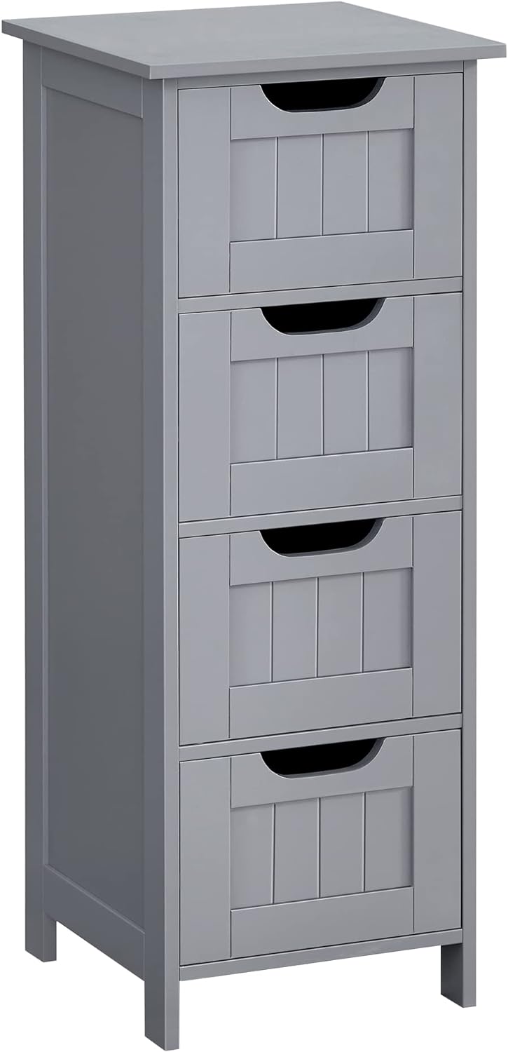 VASAGLE Bathroom Floor Storage Cabinet, Bathroom Storage with 4 Drawers, Bathroom Cabinet Freestanding, 30 x 30 x 82 cm, Modern Style, White LHC40W   Import  Single ASIN  Import  Multiple ASIN ×Product customization General Description - Amazing Gadgets Outlet