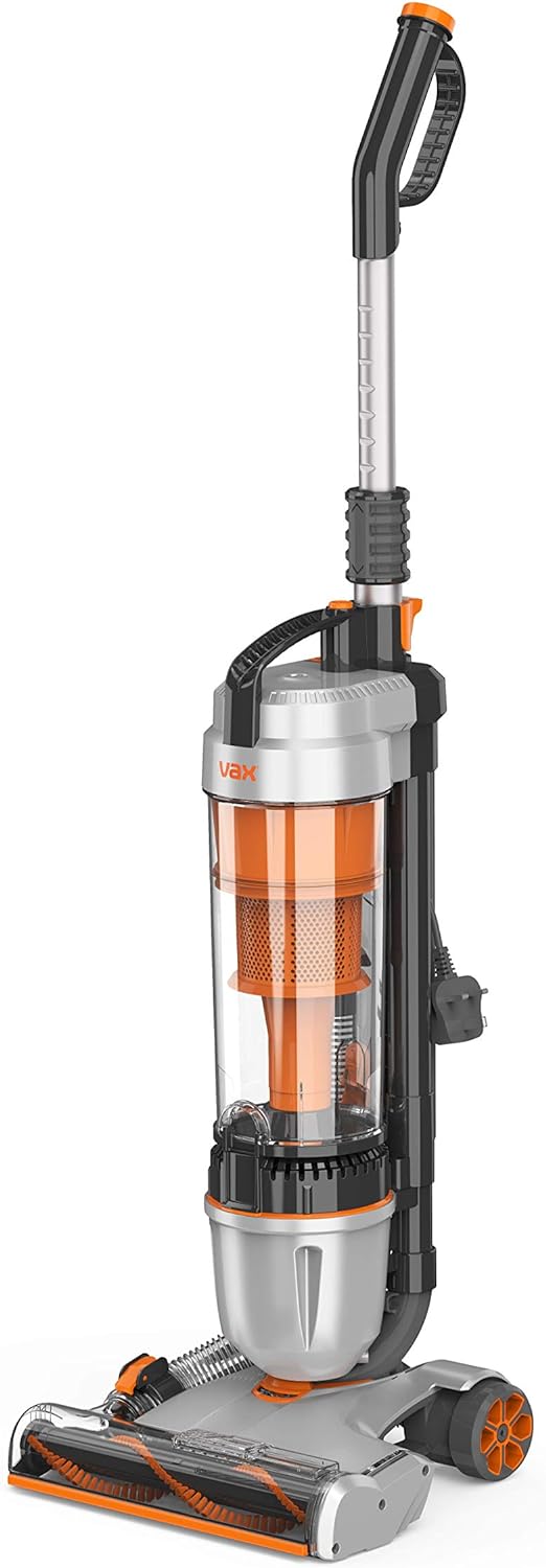 Vax Air Stretch Upright Vacuum Cleaner; Over 17m Reach; High performance, Multi - cyclonic, with No Loss of Suction; Lightweight - U85 - AS - Be, Silver and Orange, 820W - Amazing Gadgets Outlet