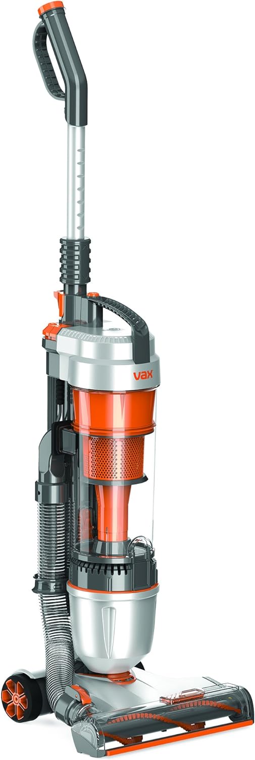 Vax Air Stretch Upright Vacuum Cleaner; Over 17m Reach; High performance, Multi - cyclonic, with No Loss of Suction; Lightweight - U85 - AS - Be, Silver and Orange, 820W - Amazing Gadgets Outlet