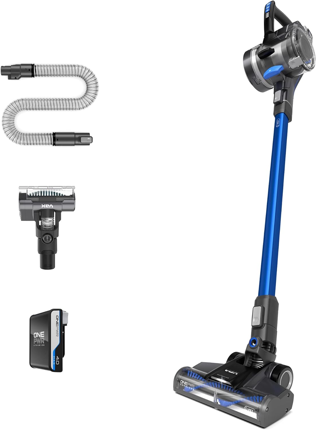 Vax Blade 4 Pet Cordless Vacuum Cleaner | Up to 45min Runtime | Pet Tool – CLSV - B4KP, Graphite/Cyan Blue - Amazing Gadgets Outlet