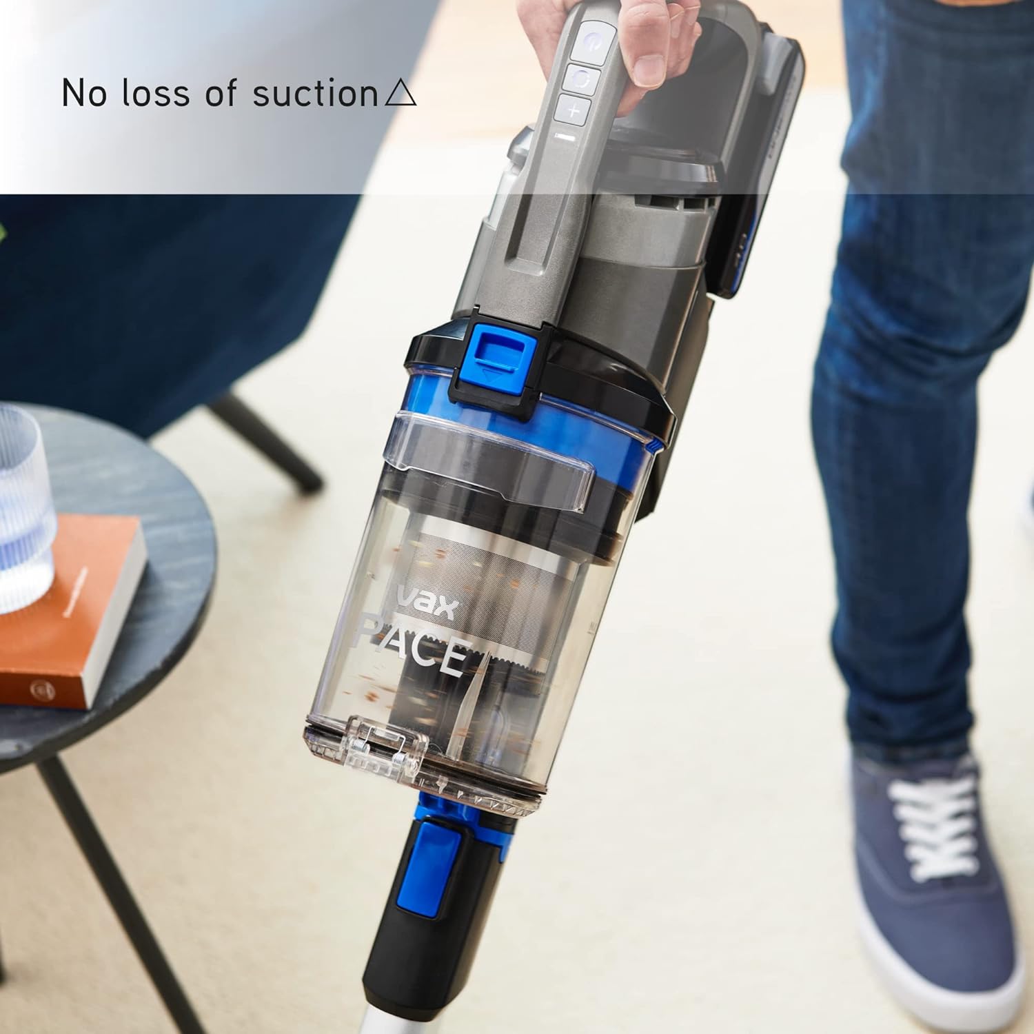 Vax Pace Cordless Vacuum Cleaner | High Performance Cleaning | Up to 40 min runtime - CLSV - VPKS, Grey/Blue - Amazing Gadgets Outlet