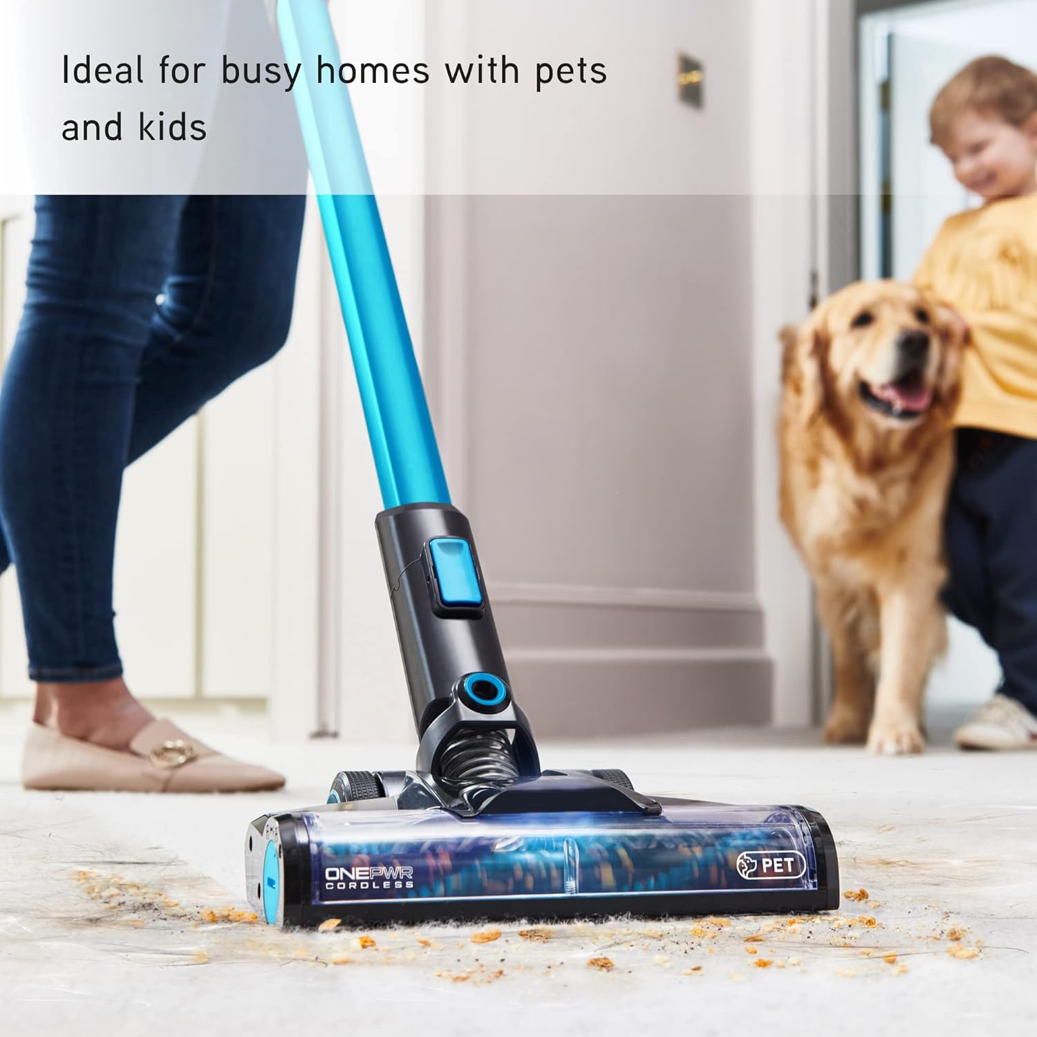 Vax Pace Pet Cordless Vacuum Cleaner | Pet Tool | Up to 40min Runtime | High Performance Cleaning - CLSV - VPKA - ‎Grey/Blue - Amazing Gadgets Outlet