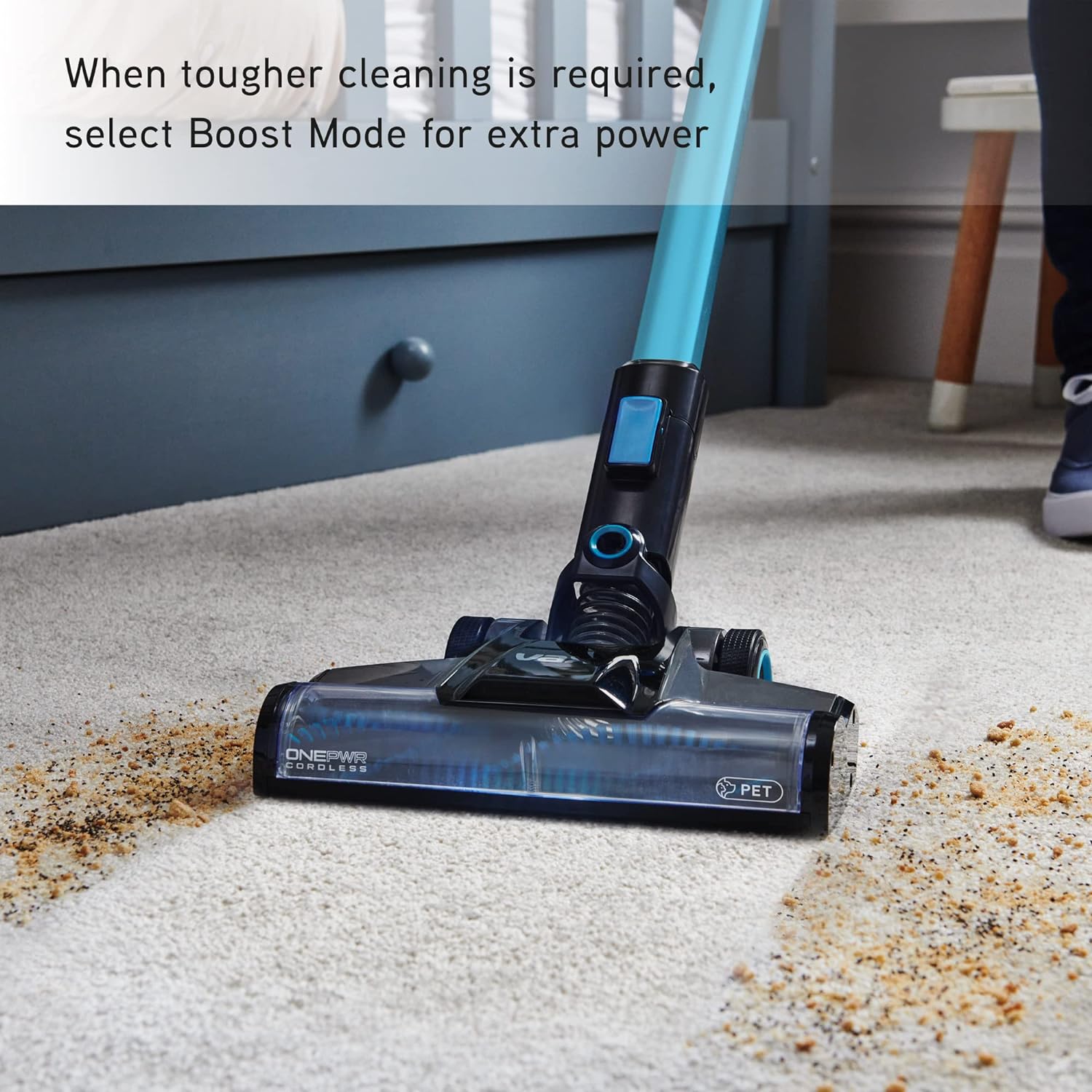 Vax Pace Pet Cordless Vacuum Cleaner | Pet Tool | Up to 40min Runtime | High Performance Cleaning - CLSV - VPKA - ‎Grey/Blue - Amazing Gadgets Outlet