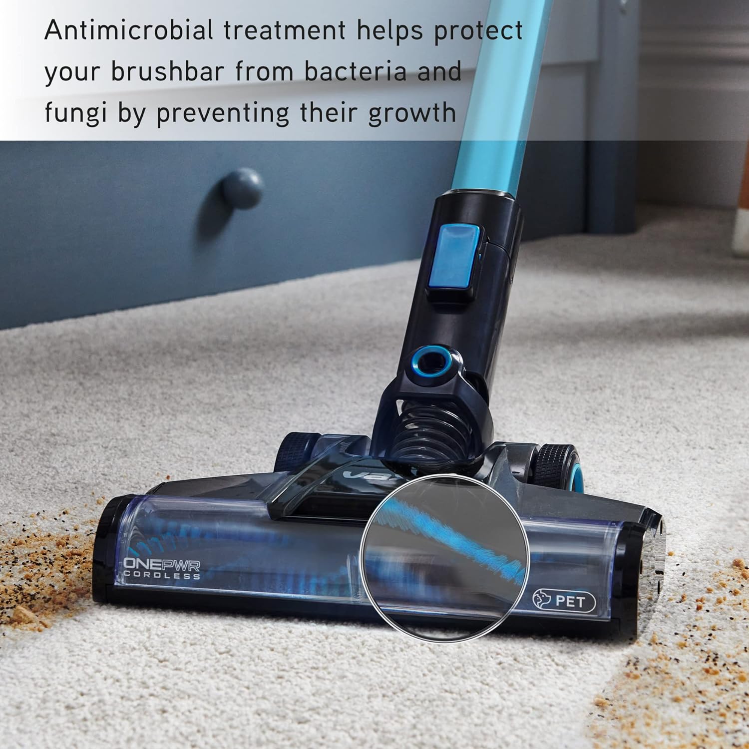 Vax Pace Pet Cordless Vacuum Cleaner | Pet Tool | Up to 40min Runtime | High Performance Cleaning - CLSV - VPKA - ‎Grey/Blue - Amazing Gadgets Outlet