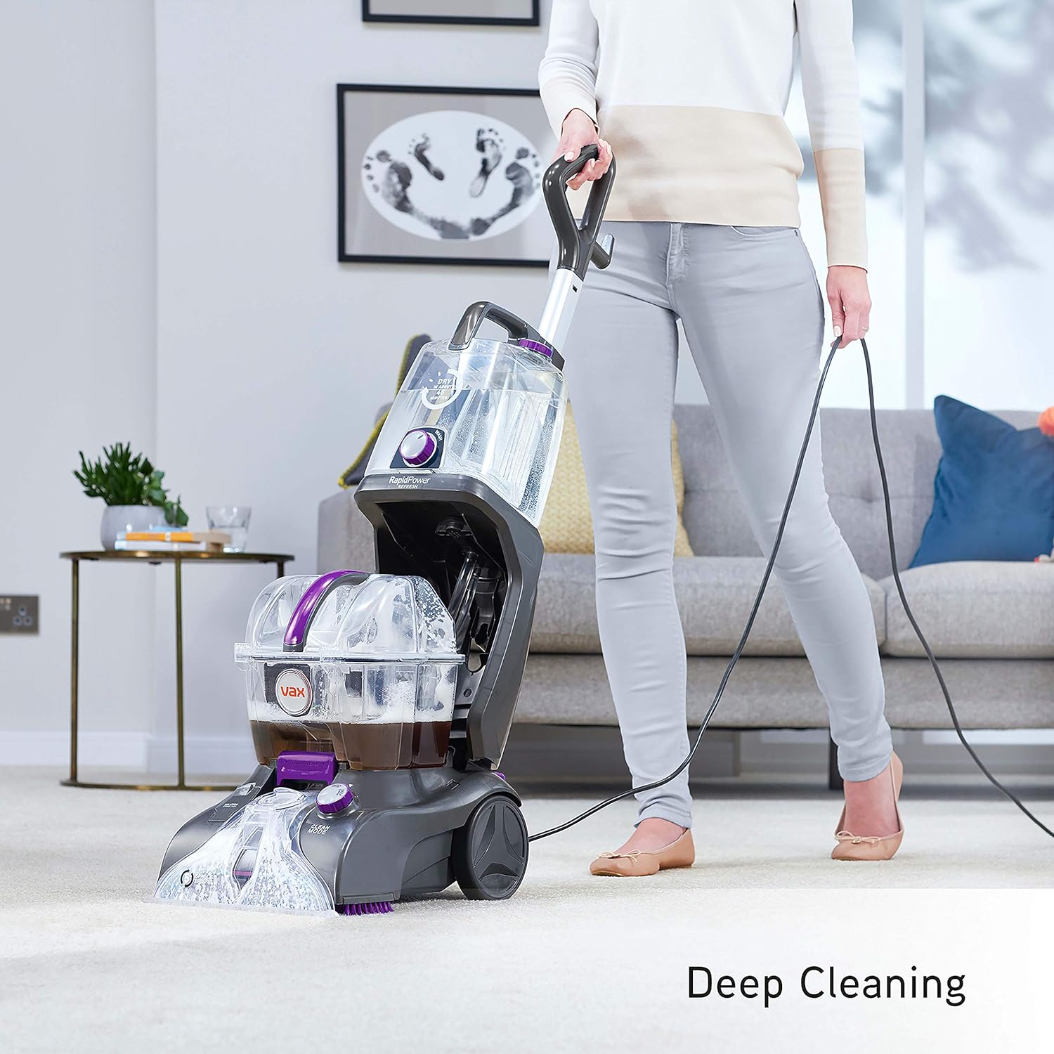 Vax Rapid Power Refresh Carpet Cleaner | Deep Clean and Leaves Carpets Dry in less than 1hr | XL Tank Capacity - CDCW - RPXR, Purple and Grey, 4.7L, 1200W   Import  Single ASIN  Import  Multiple ASIN ×Product customization General Descript - Amazing Gadgets Outlet