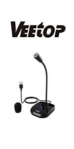 Veetop USB Microphone Metal Computer Condenser PC Mic for Gaming Podcasting Streaming Recording Voiceover YouTube Skype Twitch Zoom Cardioid with Tripod Compatible with Desktop Laptop Windows MacOS - Amazing Gadgets Outlet