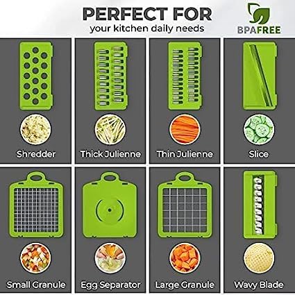 Vegetable Chopper, 15 in 1 Mandoline Vegetable, Food Chopper & Dicer, Best for Salad Onion Vegetaable Garlic Potato, Kitchen Multifunctional Vegetable Cutter (Gray) - Amazing Gadgets Outlet