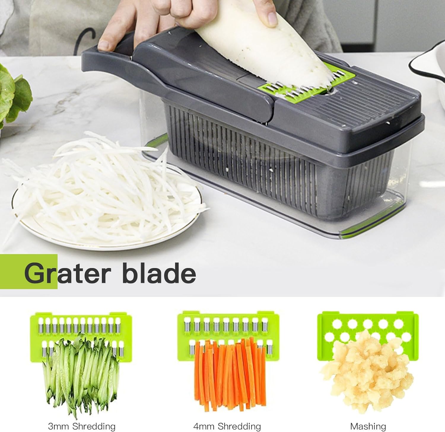 Vegetable Chopper 15 in 1 Onion Chopper - Salad Veg Dicer - Potato Cutter - Kitchen Multifunctional Chopper (Rust Resistant 420j2 Stainless Steel) - Amazing Gadgets Outlet