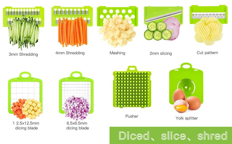 Vegetable Chopper 15 in 1 Onion Chopper - Salad Veg Dicer - Potato Cutter - Kitchen Multifunctional Chopper (Rust Resistant 420j2 Stainless Steel) - Amazing Gadgets Outlet