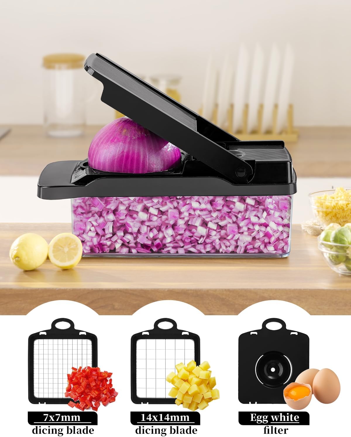 Vegetable Chopper, Pro Onion Chopper, Kitchen Mandoline Food Chopper, Multifunctional Kitchen Vegetable Slicer Dicer Cutter,Mandoline Vegetable Slicer Salad Chopper,Carrot and Garlic Chopper - Amazing Gadgets Outlet