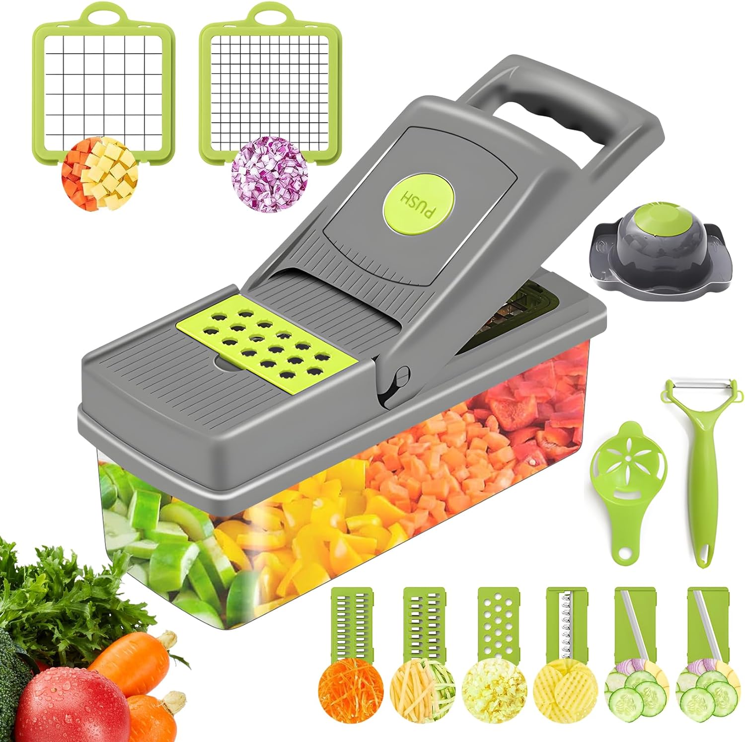 Vegetable Chopper,Mandoline Vegetable Slicer Cutter Onion Chopper Food Chopper Salad Chopper Vegetable Dicer Potato Chipper Kitchen Gadgets - Amazing Gadgets Outlet