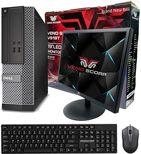 Veno Scorp desktop PC Computer Bundle Intel i7 - 2600 Quad Core 16GB RAM 240GB SSD + 1TB HDD WiFi Windows 10 Desktop PC 19" Monitor with VenoScorp V200 Computer (Renewed) - Amazing Gadgets Outlet