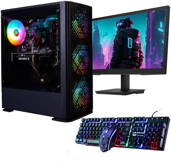 Veno Scorp Gaming PC – 24" Monitor Bundle AMD Ryzen 5 5500 GT1030 2GB, 16GB RAM 3200MHZ DDR4, 1TB HDD 256GB SSD, 500W 80+ PSU, Wifi, Windows 11, Titan ARGB Gaming Case. - Amazing Gadgets Outlet