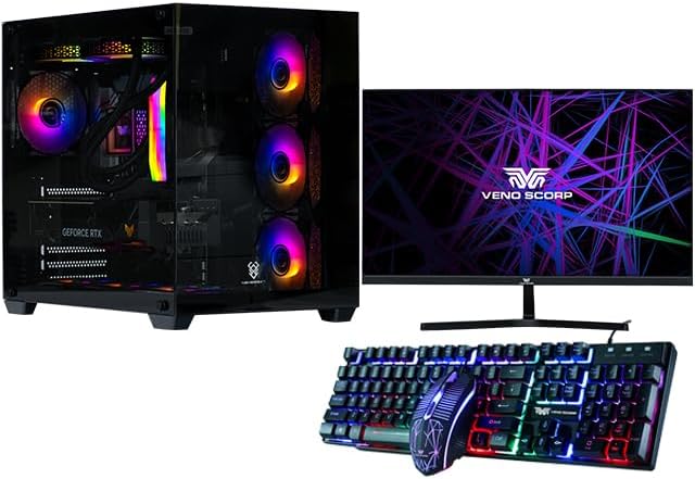 Veno Scorp Gaming PC Intel Core i7 13700KF ASUS RTX 4070 12GB Graphics Card • Corsair 32GB 5600MHz DDR5 • 1TB NVMe SSD • 850W PSU GOLD • Nemesis RGB Gaming Case & Liquid Cooling • WIFI • Windows 11 - Amazing Gadgets Outlet