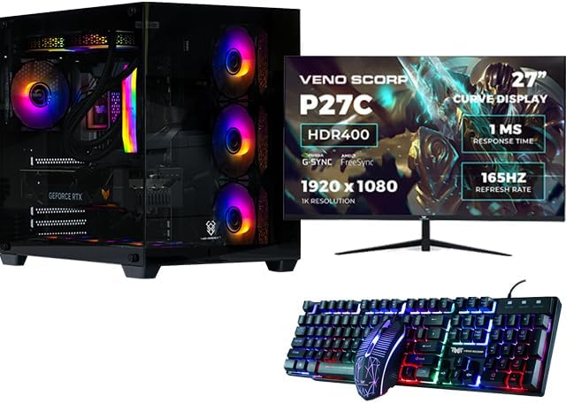 Veno Scorp Gaming PC Intel Core i7 13700KF ASUS RTX 4070 12GB Graphics Card • Corsair 32GB 5600MHz DDR5 • 1TB NVMe SSD • 850W PSU GOLD • Nemesis RGB Gaming Case & Liquid Cooling • WIFI • Windows 11 - Amazing Gadgets Outlet