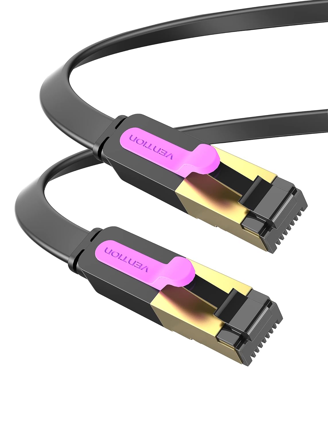 VENTION Cat 6 Flat Ethernet Cable 2m Network Cable Rj45 Lan Cable 1000Mbps 250MHz Gold - Plated Short Ethernet Cable for PC, PS5/4, Xbox, Router, Modem etc - Amazing Gadgets Outlet