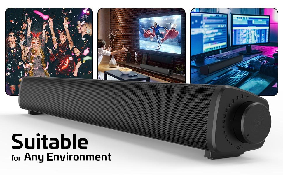 VersionTech PC Soundbar, Wired & Wireless Bluetooth BT Computer Speakers with Remote Control RCA,AUX, Portable USB Home Theater Stereo Sound Bar for Desktop Laptop - Amazing Gadgets Outlet