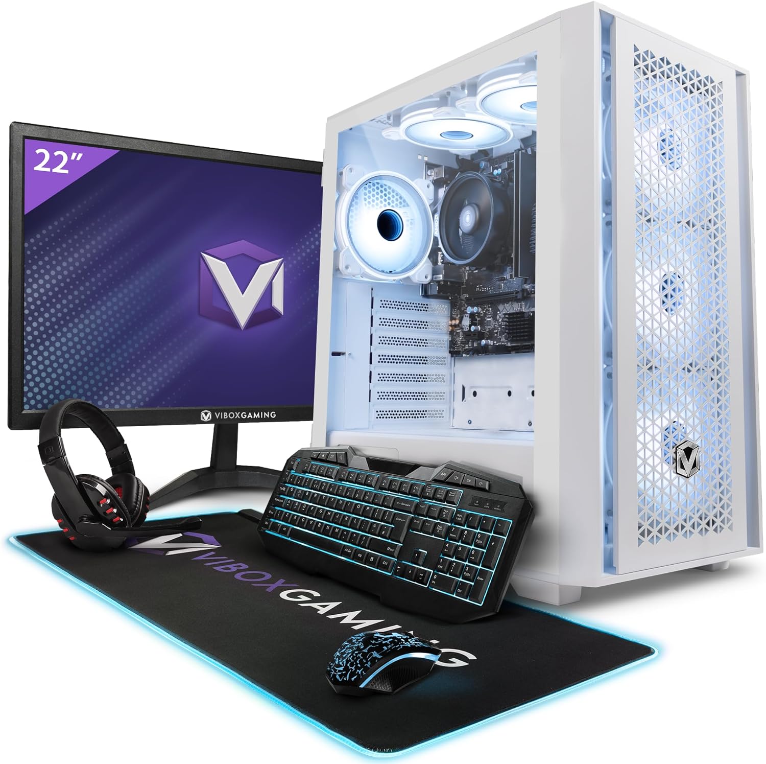 Vibox I - 24 Gaming PC - 21.5" Monitor Bundle - Quad Core AMD Ryzen 3200G Processor - Radeon Vega 8 Graphics - 16GB RAM - 1TB SSD - Windows 11 - WiFi - Amazing Gadgets Outlet