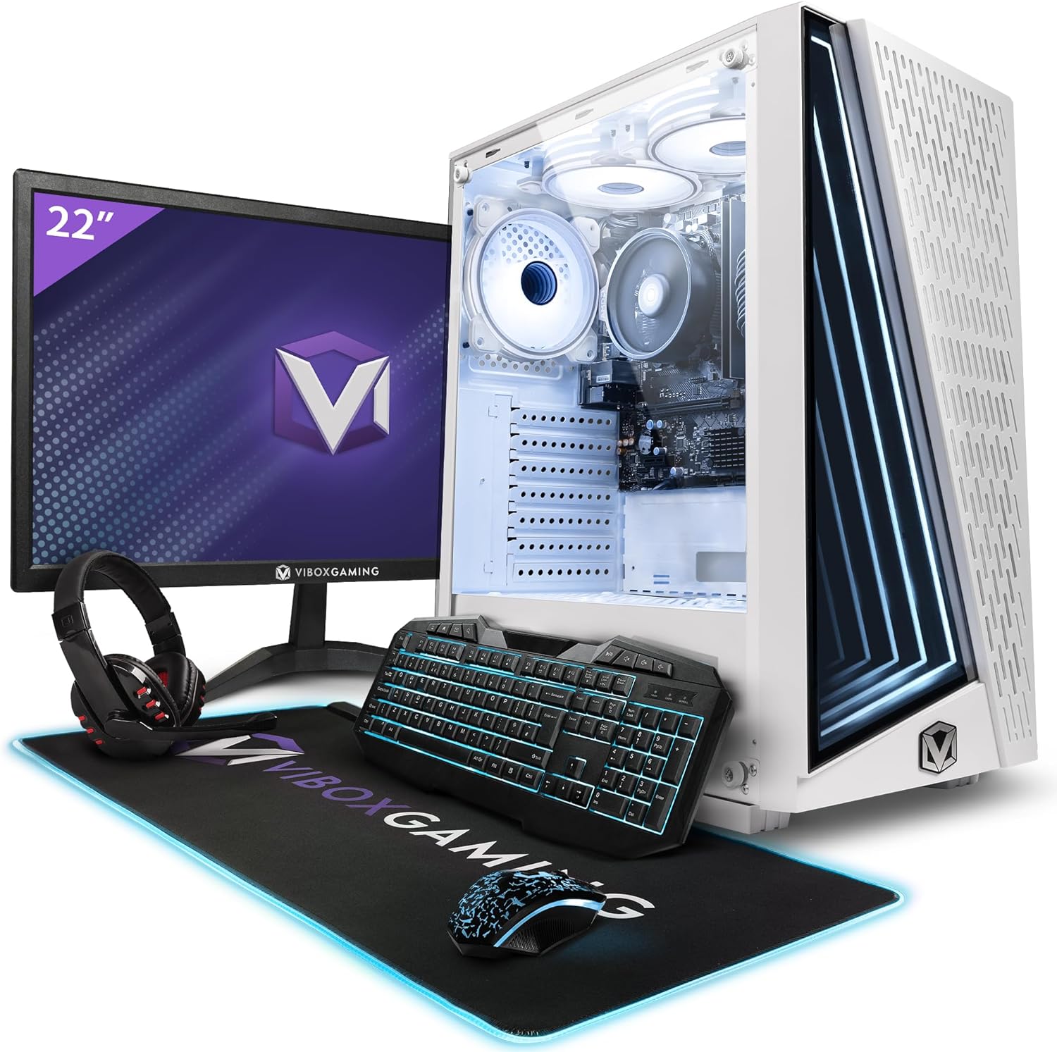 Vibox I - 40 Gaming PC - 21.5" Monitor Bundle - Quad Core AMD Ryzen 3200G Processor - Radeon Vega 8 Graphics - 16GB RAM - 1TB SSD - Windows 11 - WiFi - Amazing Gadgets Outlet