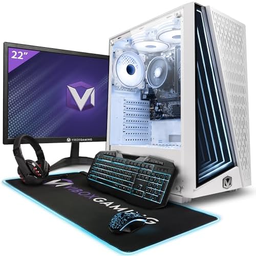 Vibox I - 40 Gaming PC - 21.5" Monitor Bundle - Quad Core AMD Ryzen 3200G Processor - Radeon Vega 8 Graphics - 16GB RAM - 1TB SSD - Windows 11 - WiFi - Amazing Gadgets Outlet