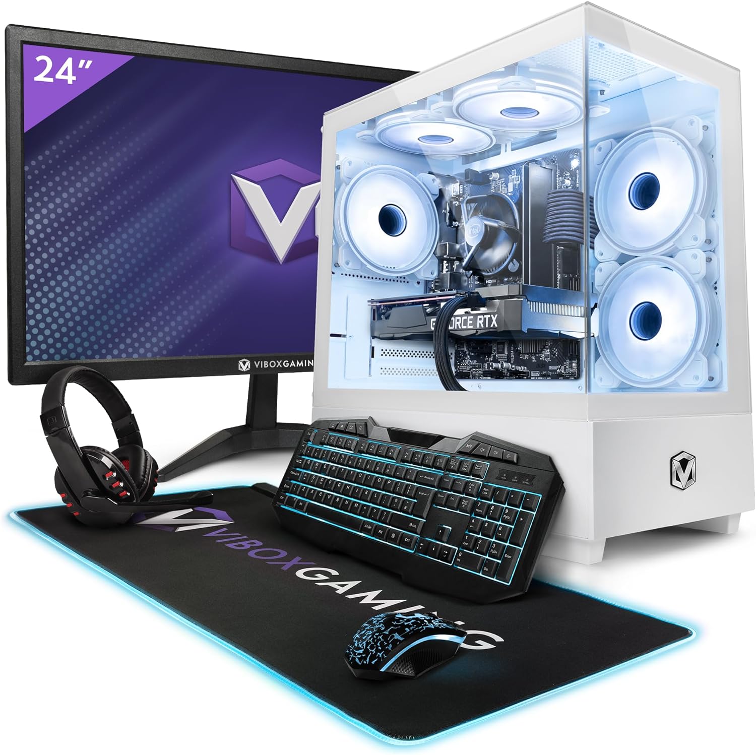 Vibox II - 14 Gaming PC - 24" Monitor Bundle - Six Core Intel i5 11400F Processor - Nvidia RTX 3050 6GB Graphics Card - 16GB RAM - 1TB NVMe SSD - Windows 11 - WiFi - Amazing Gadgets Outlet