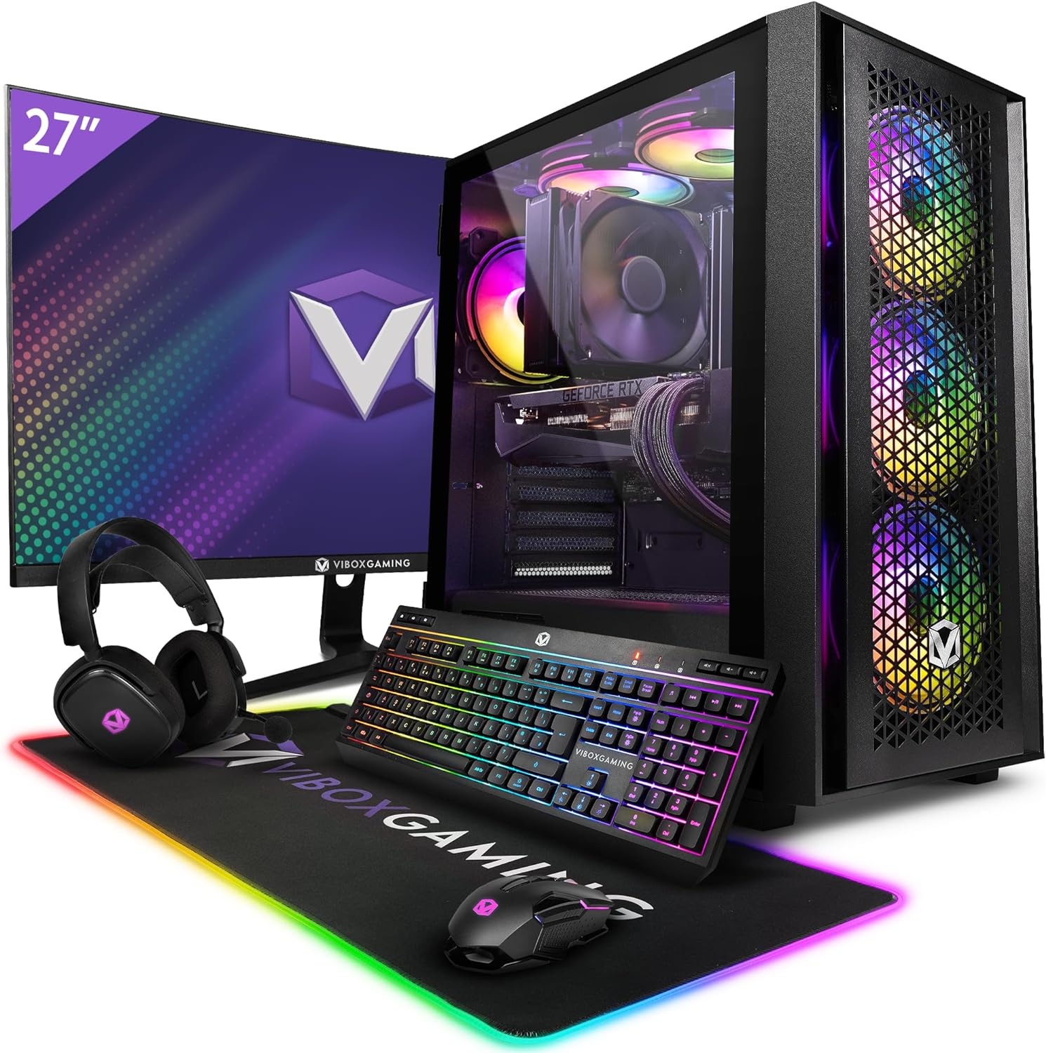 Vibox VII - 6 Gaming PC - 24" Monitor Bundle - Intel i7 14700F Processor 5.4GHz - Nvidia RTX 3060 12GB Graphics Card - 16GB RAM - 1TB NVMe SSD - 600W PSU - Windows 11 - WiFi - Amazing Gadgets Outlet