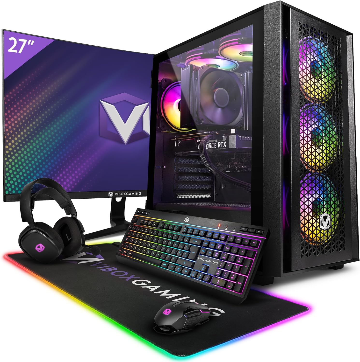 Vibox VII - 6 Gaming PC - 24" Monitor Bundle - Intel i7 14700F Processor 5.4GHz - Nvidia RTX 3060 12GB Graphics Card - 16GB RAM - 1TB NVMe SSD - 600W PSU - Windows 11 - WiFi - Amazing Gadgets Outlet