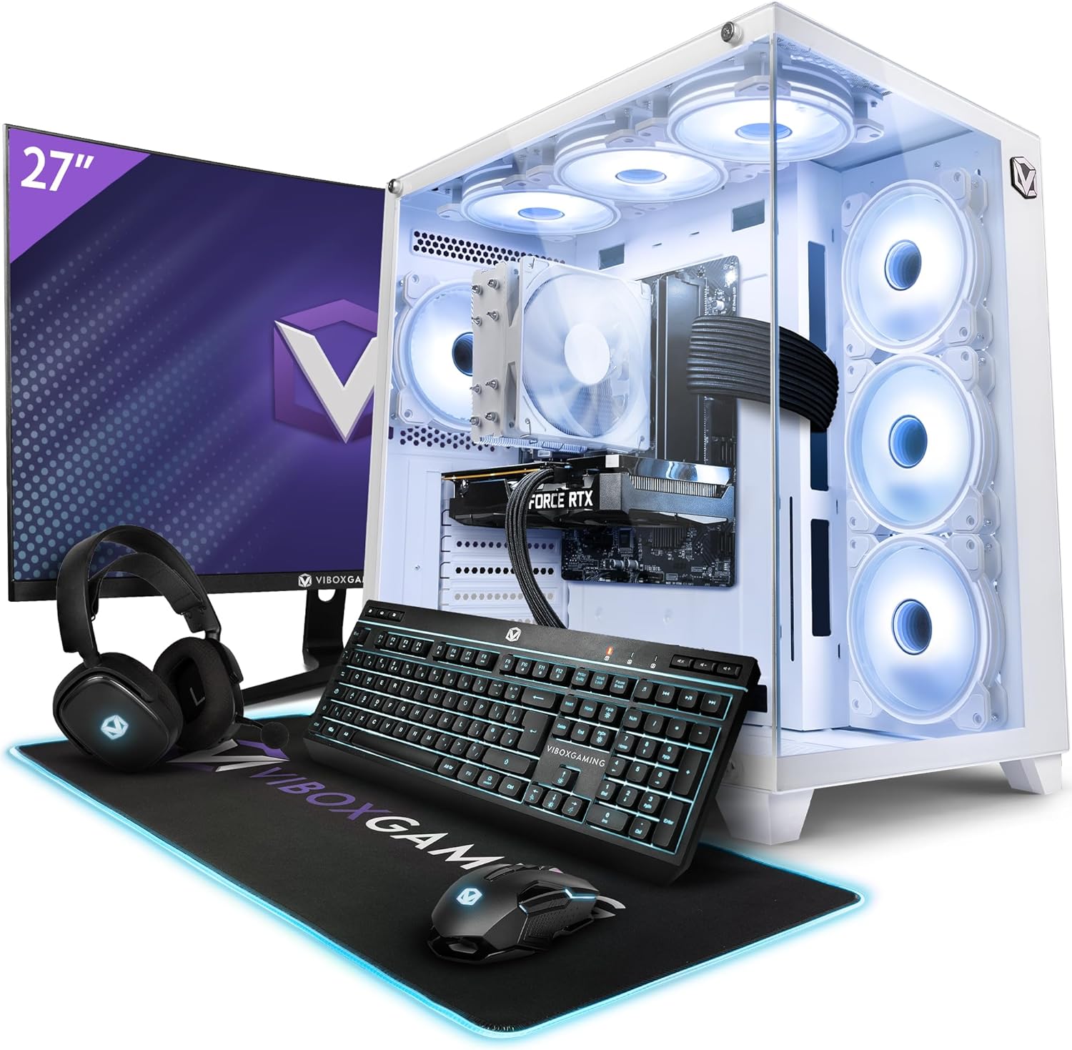 Vibox VIII - 6 Gaming PC - 27" 100Hz Monitor Bundle - Intel i9 11900F Processor - Nvidia RTX 4070 12GB Graphics Card - 32GB RAM - 1TB NVMe SSD - 600W PSU - Windows 11 - WiFi - Amazing Gadgets Outlet