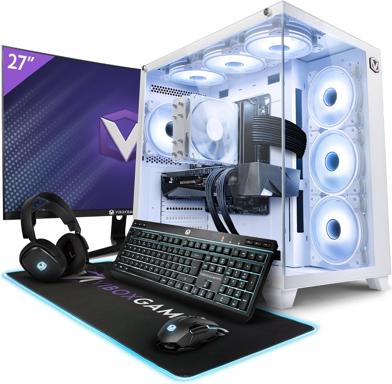 Vibox VIII - 6 Gaming PC - 27" 100Hz Monitor Bundle - Intel i9 11900F Processor - Nvidia RTX 4070 12GB Graphics Card - 32GB RAM - 1TB NVMe SSD - 600W PSU - Windows 11 - WiFi - Amazing Gadgets Outlet