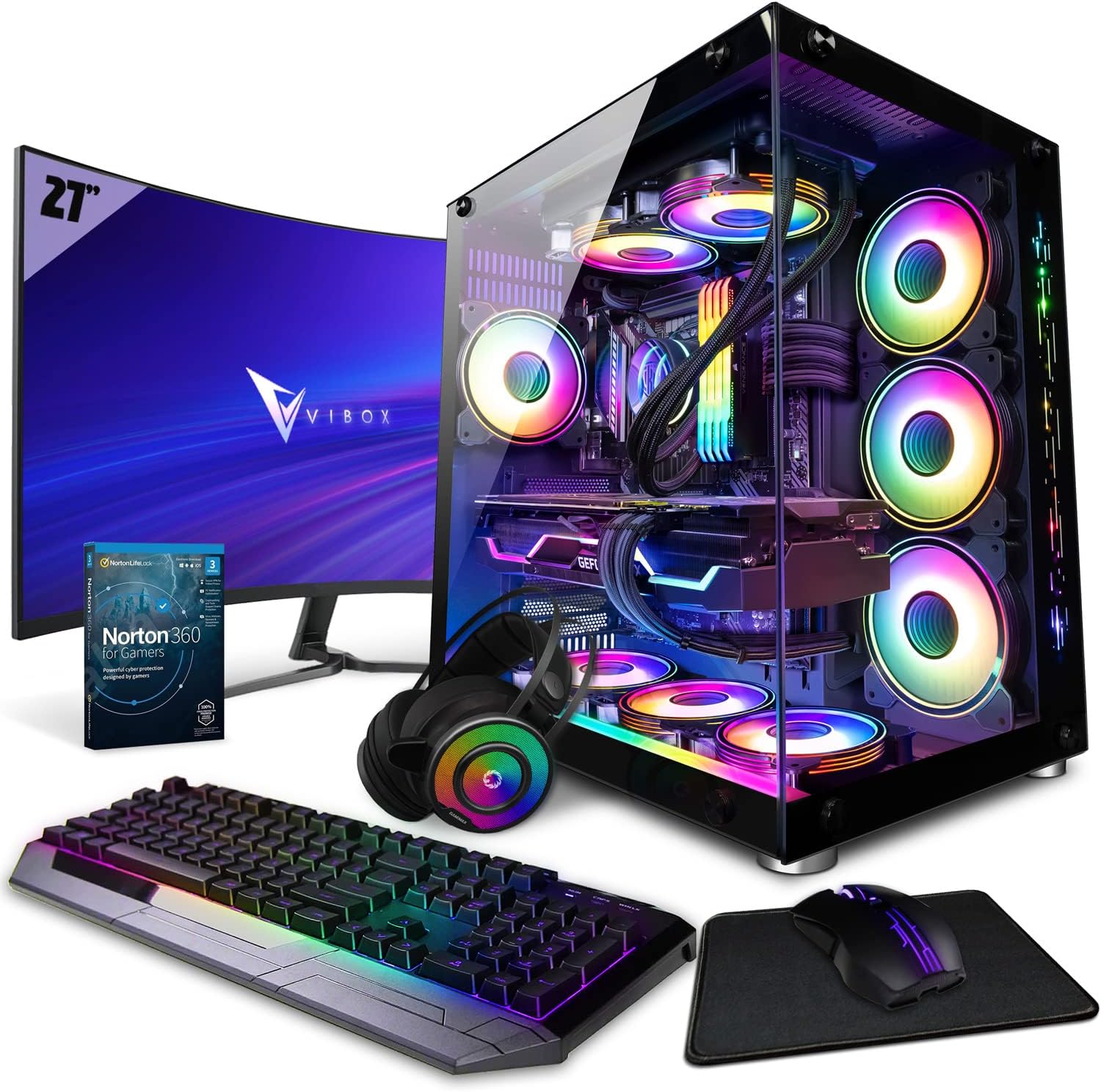 Vibox X - 201 Gaming PC - Intel i9 14900KF Processor - Nvidia RTX 4090 24GB Graphics Card - 32GB RAM - 2TB NVMe M.2 SSD - 1000W PSU - Windows 11 - WiFi - Amazing Gadgets Outlet