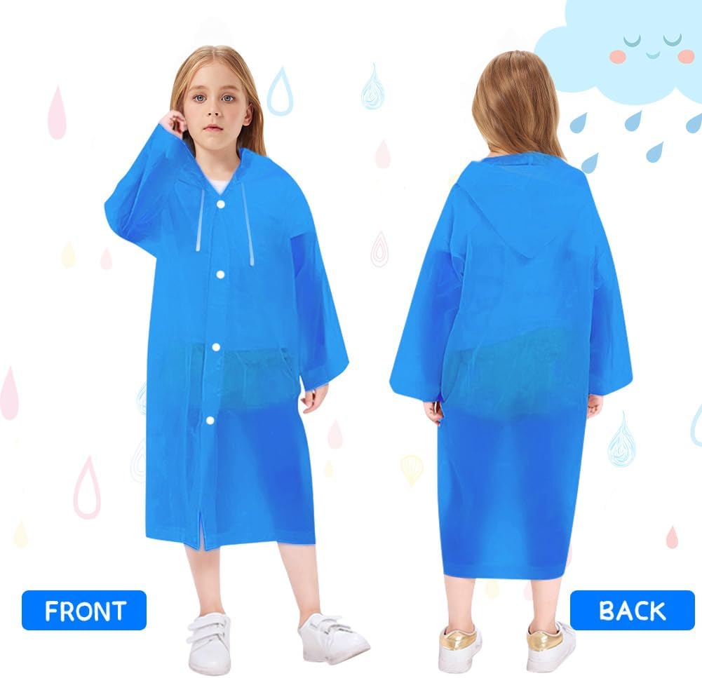 Vicloon Portable Raincoat, Rain Poncho Waterproof with Hoods and Sleeves, Reusable Rain Resistant Poncho for Camping, Emergency Situations, Travel - Amazing Gadgets Outlet