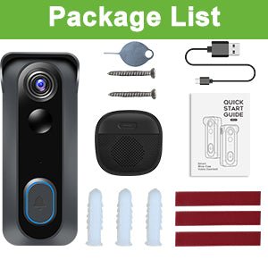 Video Doorbell Camera Wireless with Chime, 1080P WiFi Smart Doorbell, Voice Changer, PIR Motion Detection, 2 - Way Audio, Night Vision, 2.4G, IP66, Battery Powered, Works with Alexa & Google Home - Amazing Gadgets Outlet