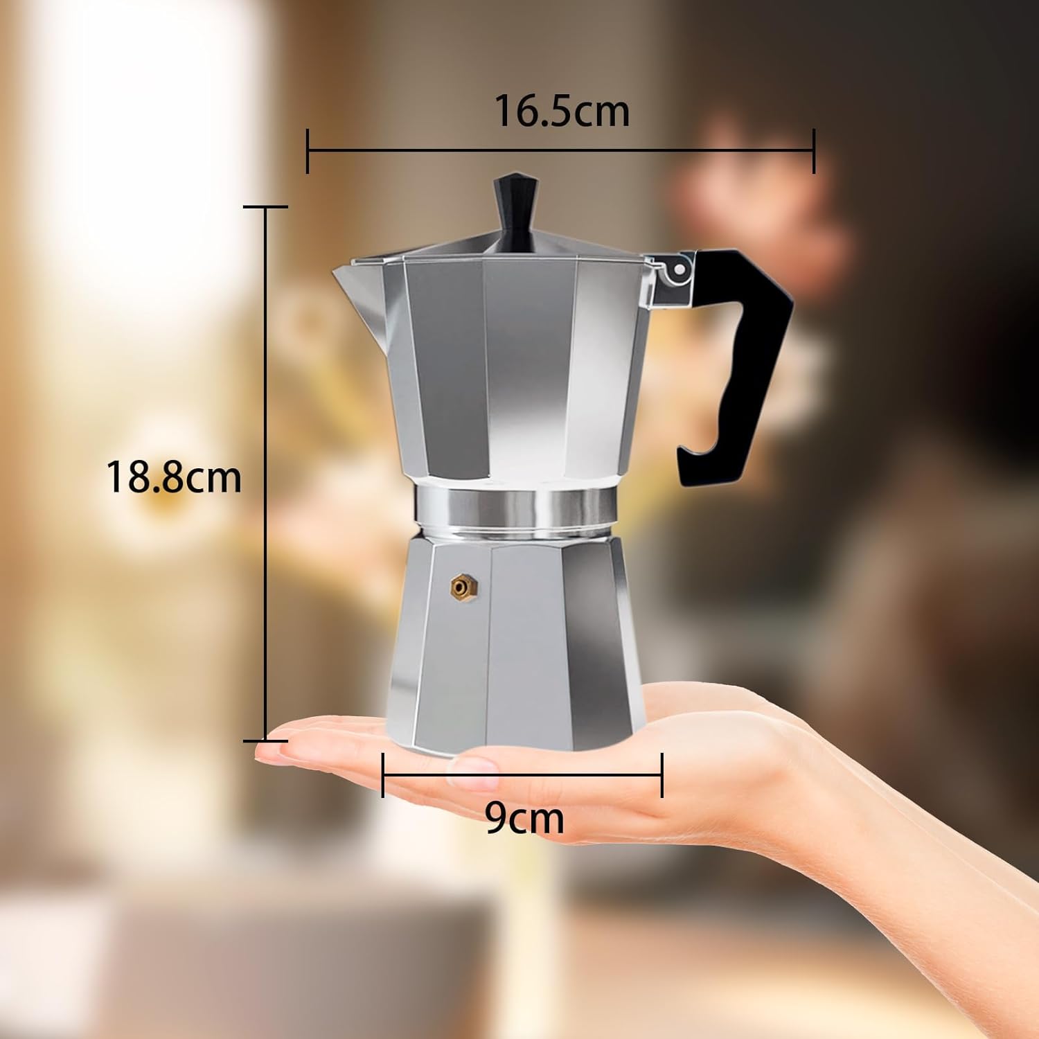 VINEKRAFT Moka Pot, 6 Cup/300ml Italian Coffee Maker, Aluminium Stovetop Coffee Maker Espresso Maker with a Coffee Clip Spoon - Amazing Gadgets Outlet