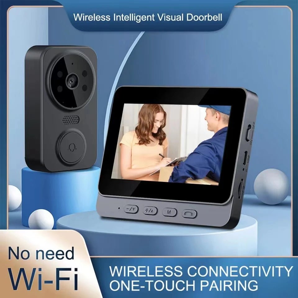 Visual Doorbell IR Night Vision Wireless Door Bell HD 4.3inch IPS Screen Doorbell Camera 2.4G for Villa Home Office Apartment - Amazing Gadgets Outlet