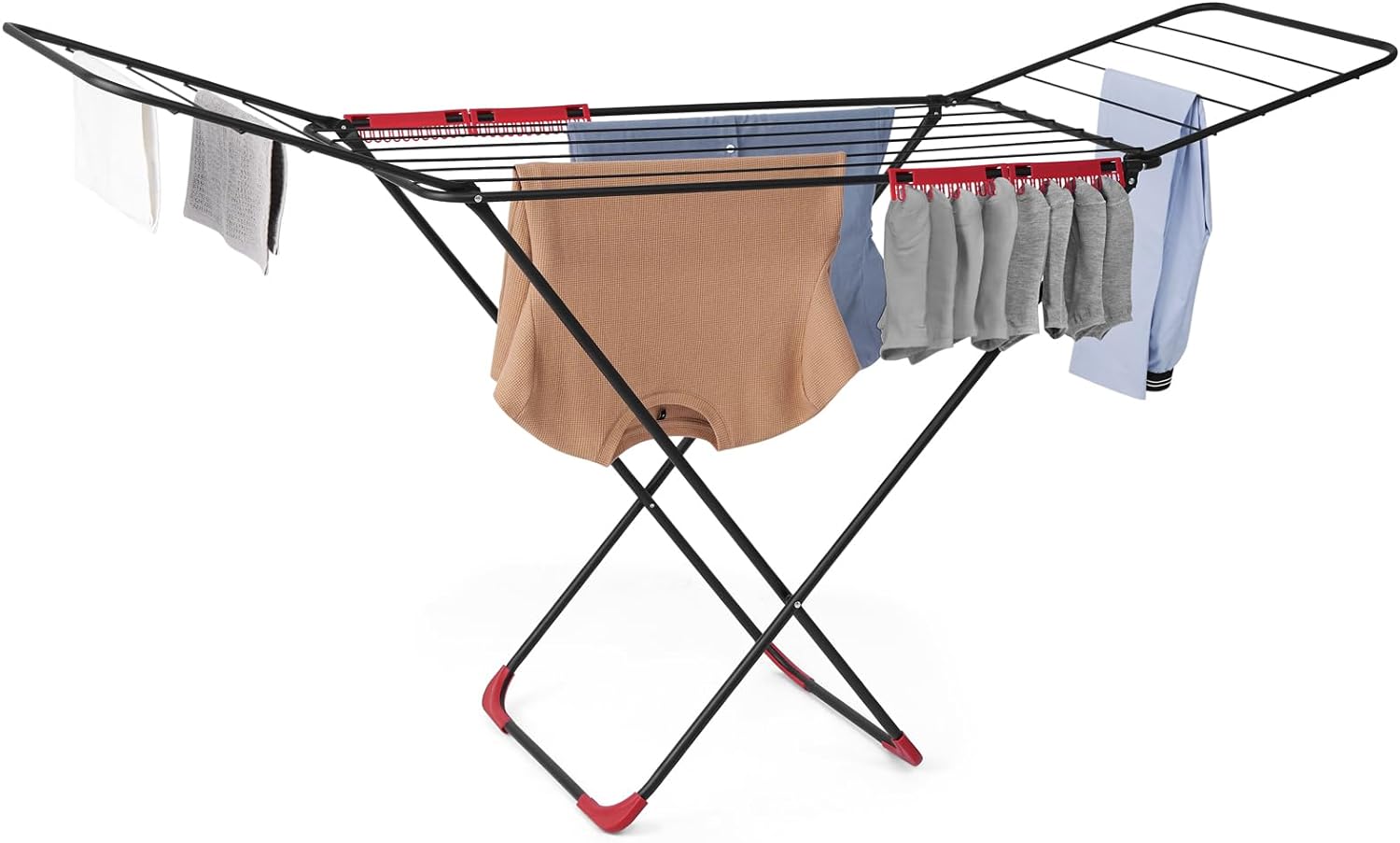 Vivo Technologies Clothes Airer Drying Rack Winged Drying 18M Indoor Outdoor Laundry Washing Line,Metal Foldable Laundry Drying Horse Rack 182x50x100cm - Amazing Gadgets Outlet