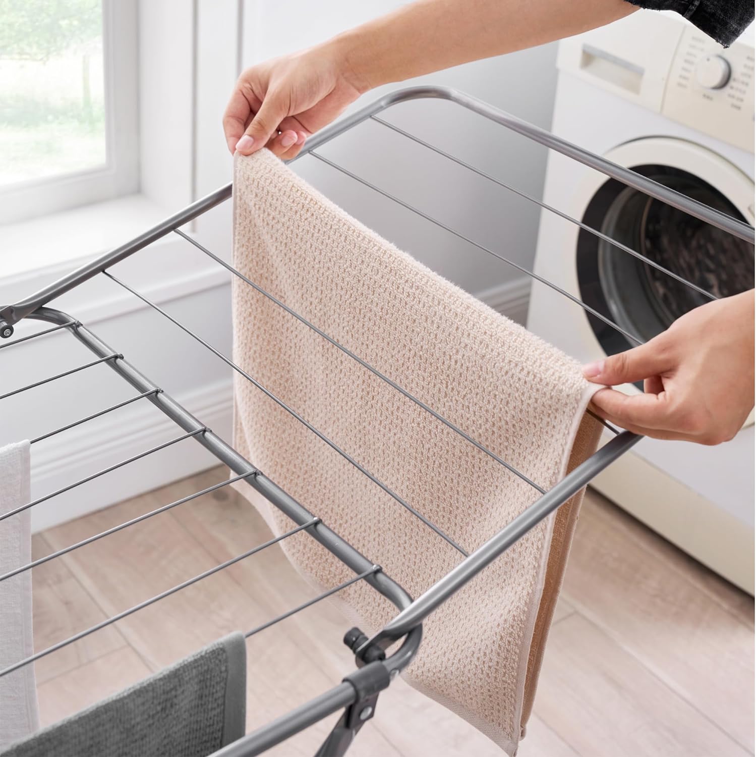 Vivo Technologies Clothes Airer Drying Rack Winged Drying 18M Indoor Outdoor Laundry Washing Line,Metal Foldable Laundry Drying Horse Rack 182x50x100cm - Amazing Gadgets Outlet