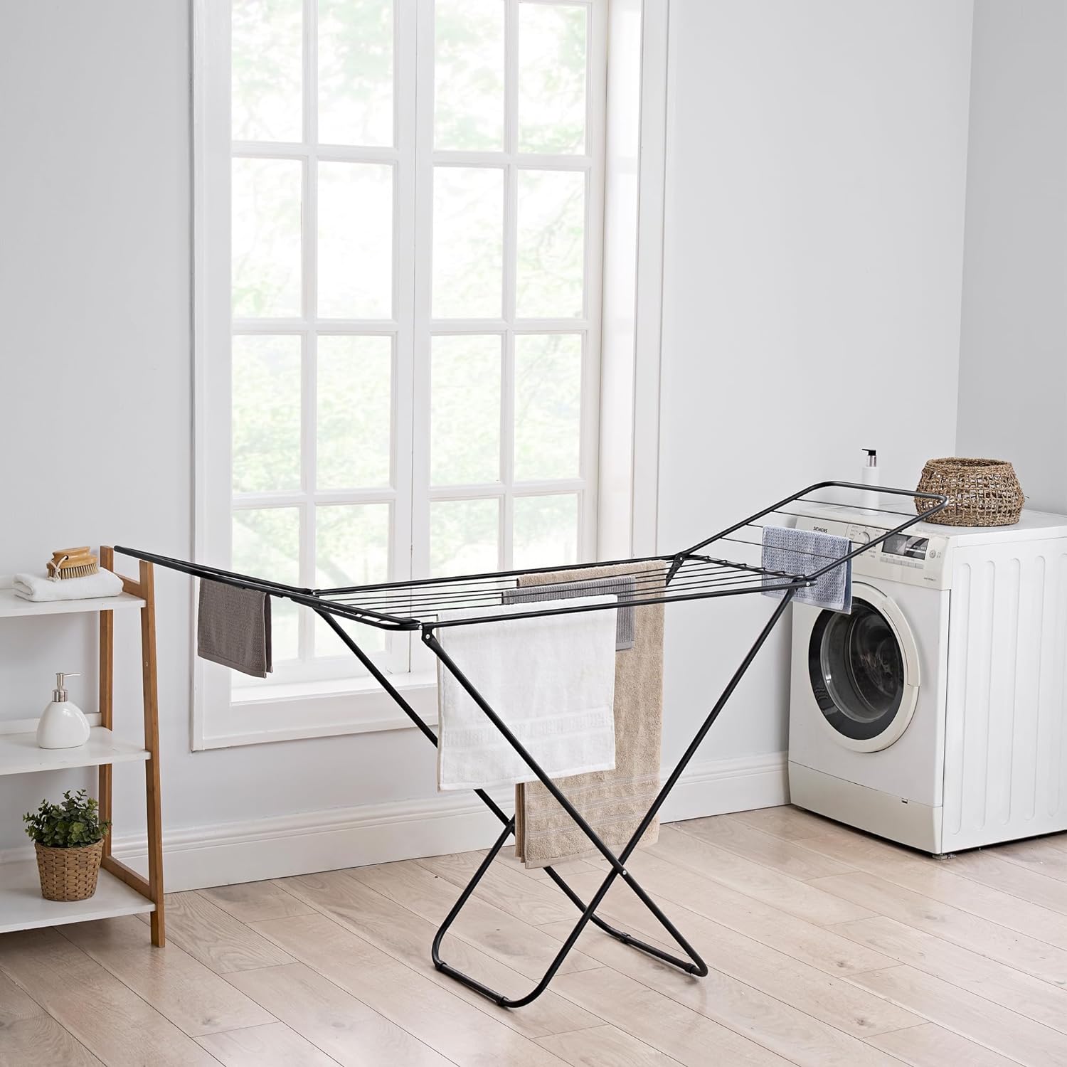 Vivo Technologies Clothes Airer Drying Rack Winged Drying 18M Indoor Outdoor Laundry Washing Line,Metal Foldable Laundry Drying Horse Rack 182x50x100cm - Amazing Gadgets Outlet