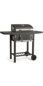 VonHaus Charcoal BBQ – Barbecue with Warming Rack, Adjustable Height, Temperature Gauge – Portable, Ash Catcher, Additional Storage Shelf, 2 Foldable Side Tables, Wheels – Grill Meat, Fish & Veg   Import  Single ASIN  Import  Multiple ASIN ×Produ - Amazing Gadgets Outlet