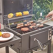 VonHaus Charcoal BBQ – Barbecue with Warming Rack, Adjustable Height, Temperature Gauge – Portable, Ash Catcher, Additional Storage Shelf, 2 Foldable Side Tables, Wheels – Grill Meat, Fish & Veg   Import  Single ASIN  Import  Multiple ASIN ×Produ - Amazing Gadgets Outlet