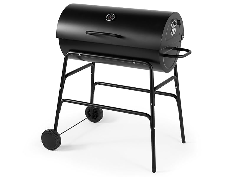 VonHaus Charcoal BBQ – Portable Barrel Barbecue with Warming Rack, Temperature Gauge, Wheels, Large Cooking Grill, Air Vents – 2 in 1 Barbeque and Smoker – Grill Meat, Fish & Vegetables   Import  Single ASIN  Import  Multiple ASIN ×Product custom - Amazing Gadgets Outlet