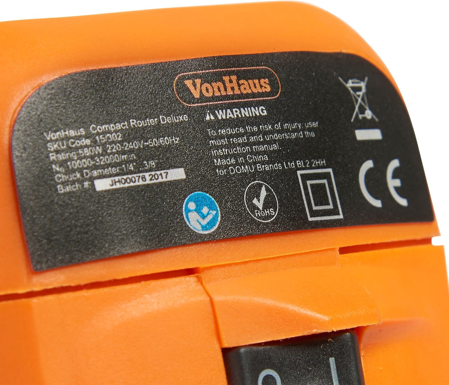 VonHaus Compact Palm Router Saw 710W - Electric Trimmer Router Corded - Chuck Collect Diameter 1/4”, 3/8” - 220V Plunge Wood Router - Trimmer Base for Wood/Laminate Flooring - 6 Speed Settings - Amazing Gadgets Outlet