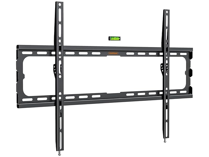 VonHaus TV Wall Bracket for 37 - 80" Screens, Ultra - Slim TV Bracket with Spirit Level, Flat to Wall Mount, 45kg Capacity, Max VESA: 600x400mm - Amazing Gadgets Outlet