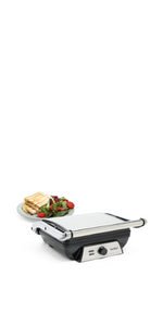 VonShef Panini Press Grill – Sandwich Toaster 2 Slice with Non - Stick Plates, 1000W, Deep Fill Toastie Maker with Floating Hinge, Easy Clean, Stainless Steel – Black - Amazing Gadgets Outlet