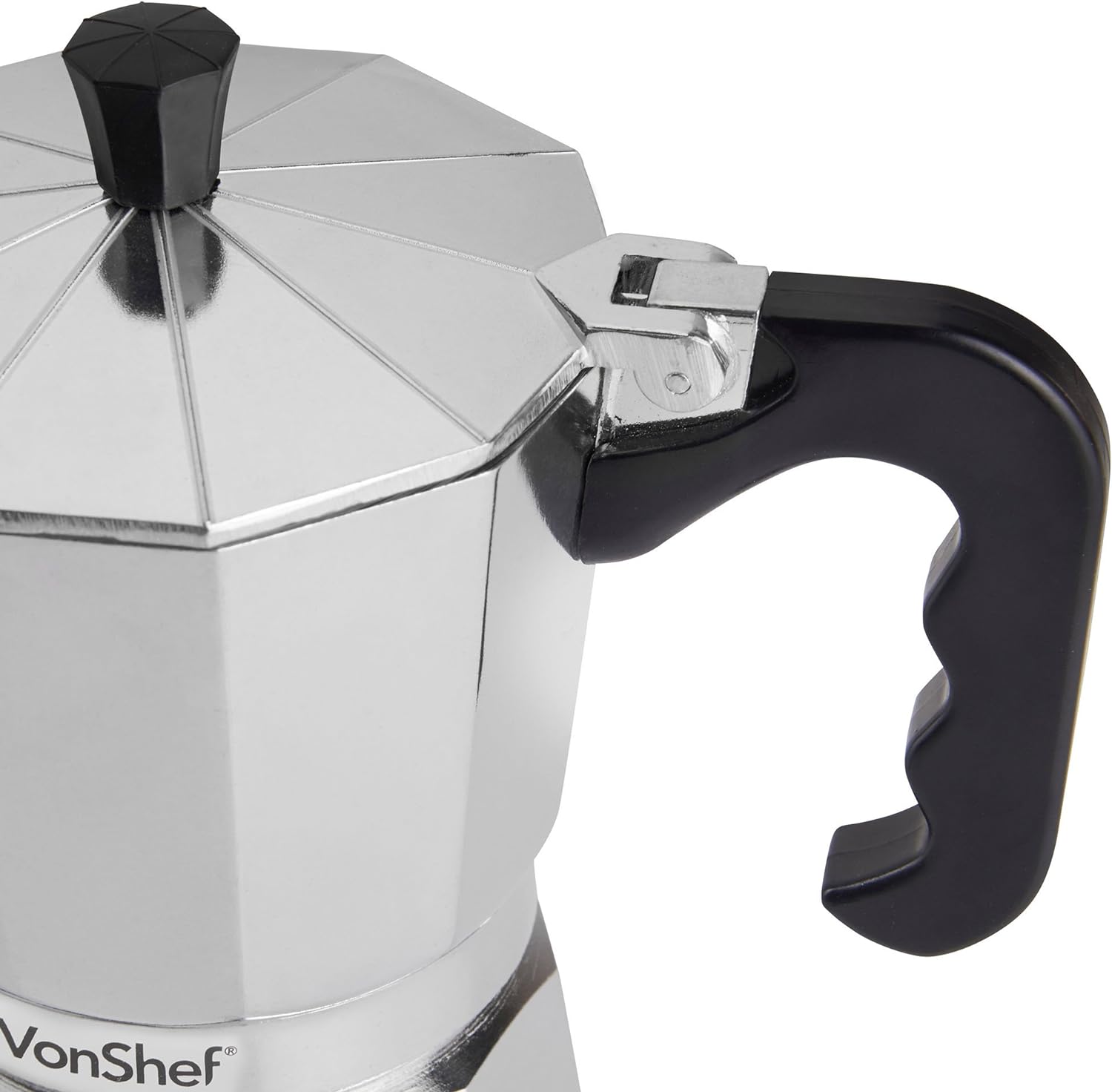 VonShef Stovetop Coffee Maker, 6 Cup Aluminium Italian Espresso Maker, 300ml Gas & Electric Stove Top Moka Pot with Replacement Gasket & Filter - Amazing Gadgets Outlet