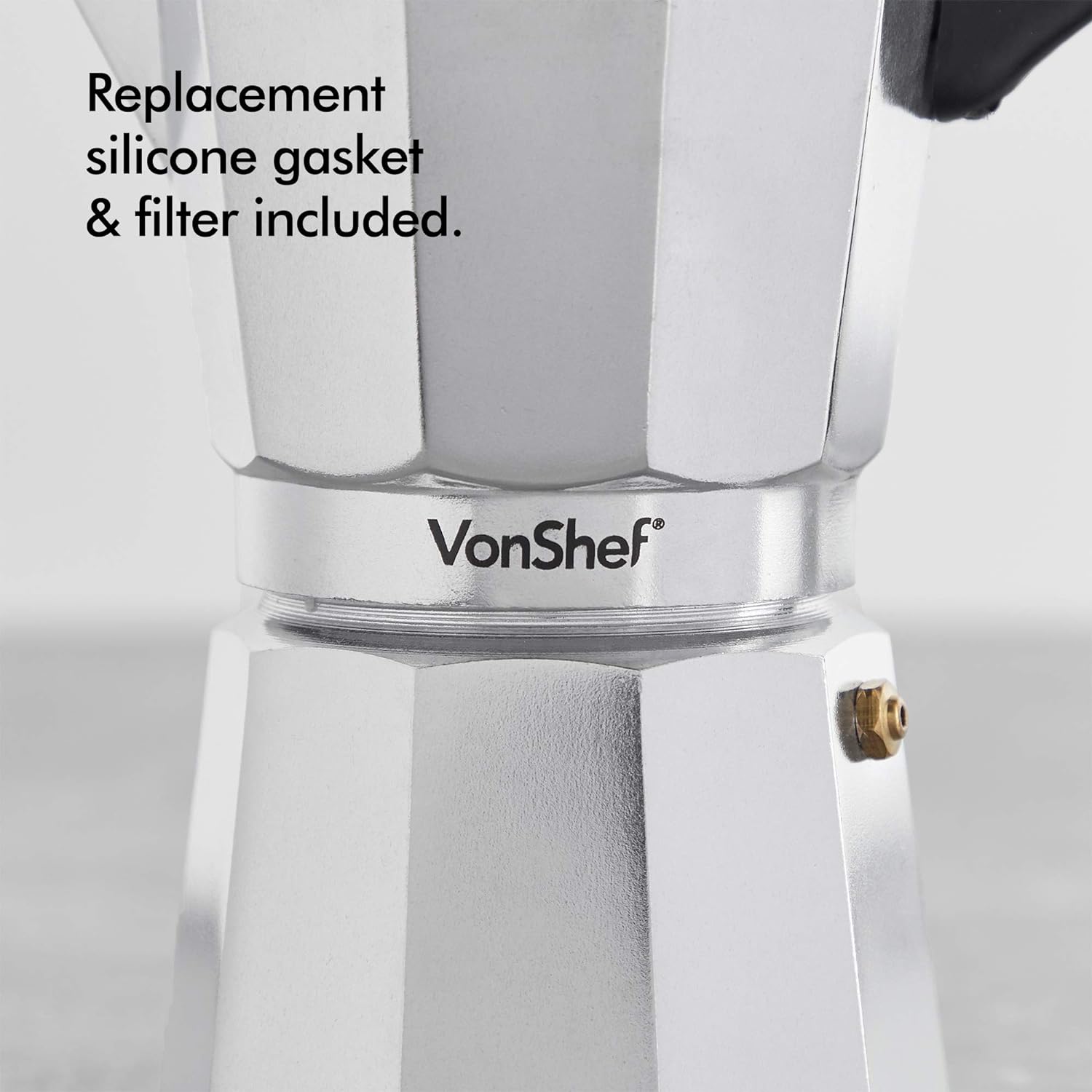 VonShef Stovetop Coffee Maker, 6 Cup Aluminium Italian Espresso Maker, 300ml Gas & Electric Stove Top Moka Pot with Replacement Gasket & Filter - Amazing Gadgets Outlet