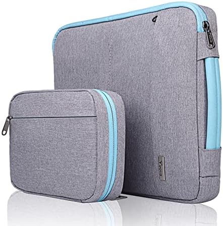 Voova Laptop Sleeve Case 13 13.3 14 Inch with Detachable Accessories Organiser Pouch,360° Protective Computer Bag Cover for MacBook Air 13 M1/M2 2020 - 2022,MacBook Pro 13/14,Chromebook 14,Dark Grey - Amazing Gadgets Outlet